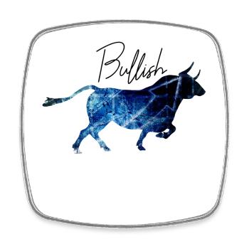 Bull market bullish stock market return stock shareholder - Square fridge magnet - white - Front