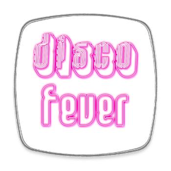 Disco Fever Texte Rétro Vintage - Magnet carré - blanc - Devant