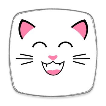 Grinsekatze Katze Kätzchen Katzenbaby Miau - Viereckiger Kühlschrankmagnet - Weiß - Vorne
