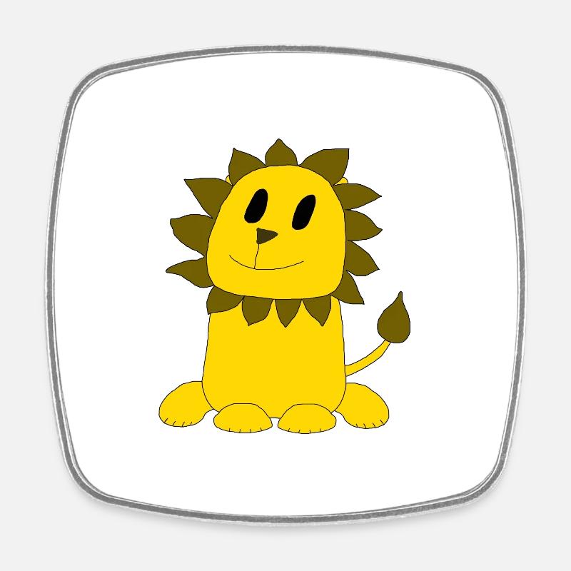 Lustiger Löwe Leo - Viereckiger Kühlschrankmagnet - Weiß
