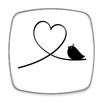 bird - Square fridge magnet - white - Front