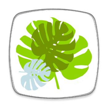 Feuillage Tropical Vert Nature Sauvage - Magnet carré - blanc - Devant