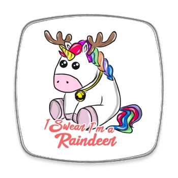 Christmas Unicorn - Square fridge magnet - white - Front
