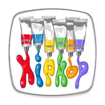 Hip hop paint tubes - Square fridge magnet - white - Front
