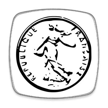 Let Franc - Square fridge magnet - white - Front