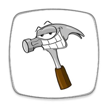 Hammer Tag T-Shirt - Square fridge magnet - white - Front
