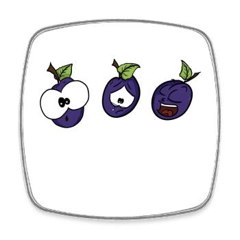 Funny plums - Square fridge magnet - white - Front