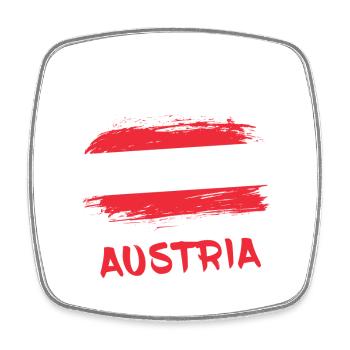 Team Österreich / Geschenk Wien Nationalflagge - Viereckiger Kühlschrankmagnet - Weiß - Vorne