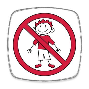 verboten schild zone keine kind gemalt kritzel com - Viereckiger Kühlschrankmagnet - Weiß - Vorne