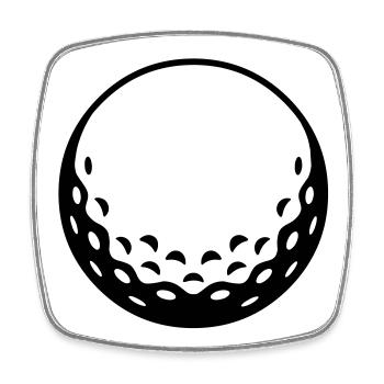 Golfball - einfärbbar - Viereckiger Kühlschrankmagnet - Weiß - Vorne