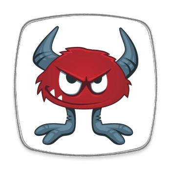 Monster - Viereckiger Kühlschrankmagnet - Weiß - Vorne
