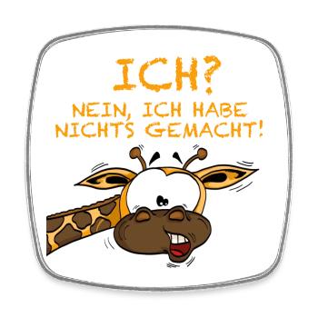 I wasn't giraffe - Square fridge magnet - white - Front