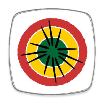 Reggae - Viereckiger Kühlschrankmagnet - Weiß - Vorne