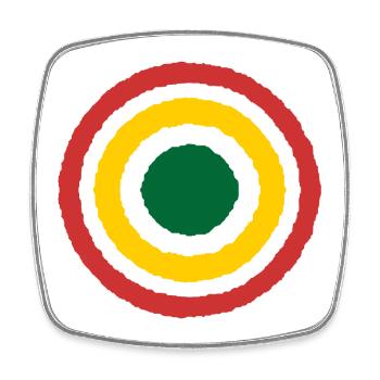 Abstrakter konzentrischer Reggae Kreis-Design - Viereckiger Kühlschrankmagnet - Weiß - Vorne