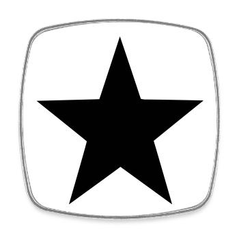 star stern Blackstar - Viereckiger Kühlschrankmagnet - Weiß - Vorne