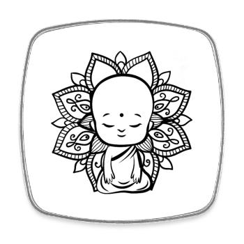 Buddha - Viereckiger Kühlschrankmagnet - Weiß - Vorne