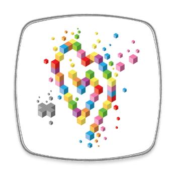 Geek Heart - Square fridge magnet - white - Front
