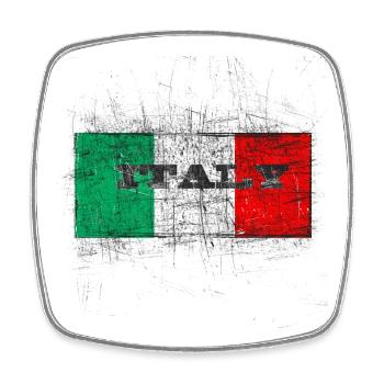 Drapeau National Tricolore Italien - Magnet carré - blanc - Devant