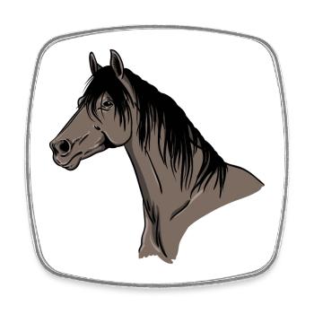 Pferd - Viereckiger Kühlschrankmagnet - Weiß - Vorne