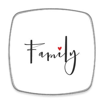 Family heart love - Square fridge magnet - white - Front