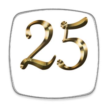 25 years of gold 25th anniversary Anniversary - Square fridge magnet - white - Front