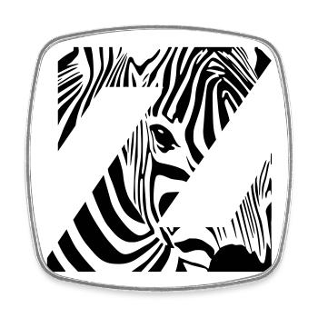Zebra Mix Mono Black - Viereckiger Kühlschrankmagnet - Weiß - Vorne