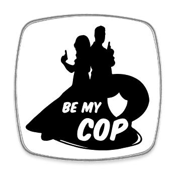 Cop Polizei Polizist Beruf Liebe Geschenk Spruch - Square fridge magnet - white - Front