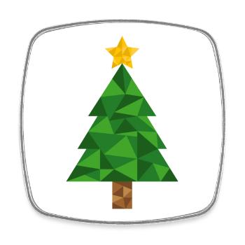 Weihnachtsbaum Polygon Christbaum Weihnachten Xmas - Viereckiger Kühlschrankmagnet - Weiß - Vorne