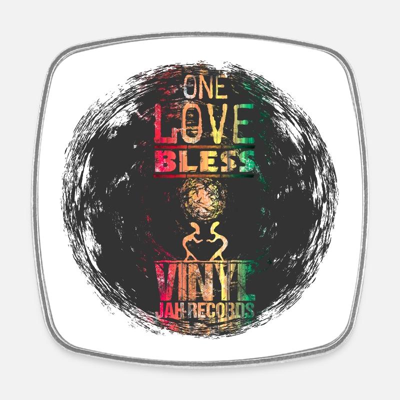 vinyl reggae - Viereckiger Kühlschrankmagnet - Weiß