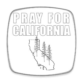 PRAY FOR CALIFORNIA - Viereckiger Kühlschrankmagnet - Weiß - Vorne