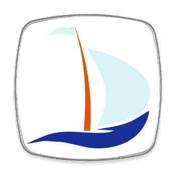 segelboot - Viereckiger Kühlschrankmagnet - Weiß - Vorne
