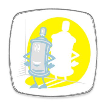 Spray and flex spotlight - Square fridge magnet - white - Front