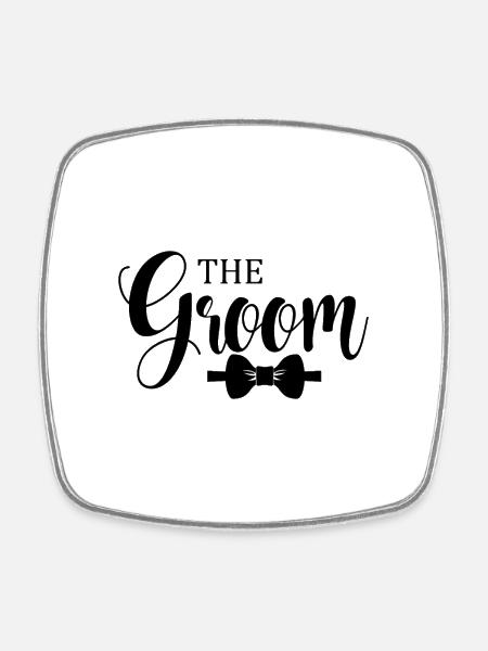 Design Minimaliste The Groom - Magnet carré - blanc