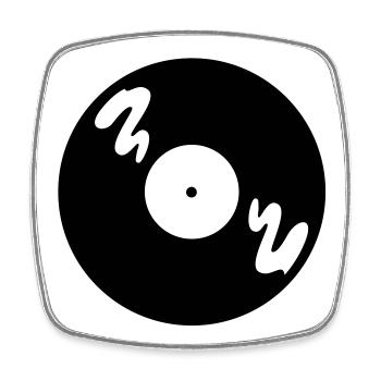 Music Record - Square fridge magnet - white - Front