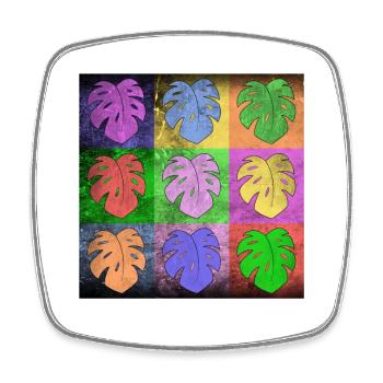 Monstera deliciosa Pop Art Pop Art Popart Art - Magnet carré - blanc - Devant