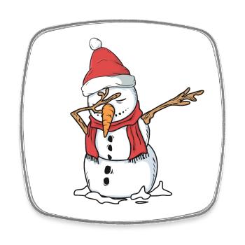 Snowman Dab - Square fridge magnet - white - Front