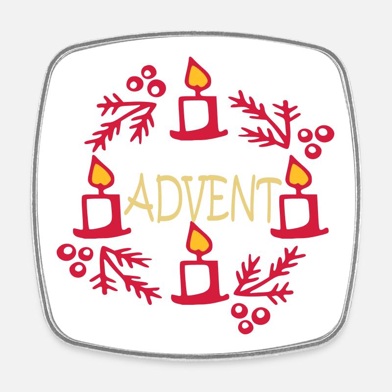 Advent - Viereckiger Kühlschrankmagnet - Weiß