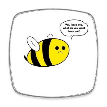 Dicke Biene Bienchen Geschenk - Viereckiger Kühlschrankmagnet - Weiß - Vorne