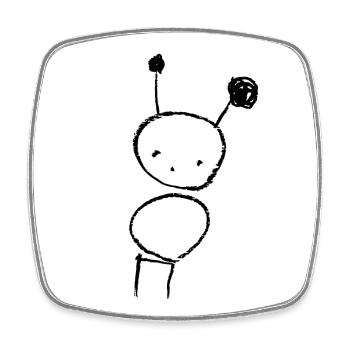 Alien - Square fridge magnet - white - Front