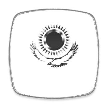 Kazakhstan Eagle steppe eagle silver flag flag - Square fridge magnet - white - Front