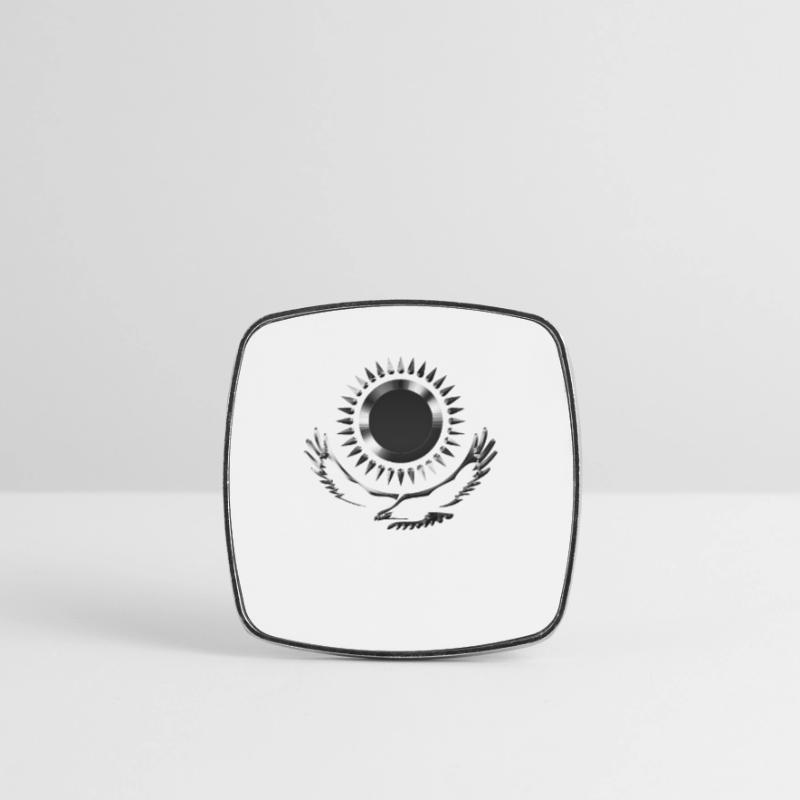 Kazakhstan Eagle steppe aigle drapeau d'argent drapeau Magnet carré