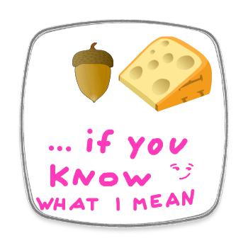 Eichelkäse Jugendwort Eichel Käse Hygiene Körper - Viereckiger Kühlschrankmagnet - Weiß - Vorne