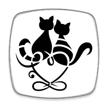 Katzen Herz Infinity Symbol Valentinstag Liebe - Viereckiger Kühlschrankmagnet - Weiß - Vorne