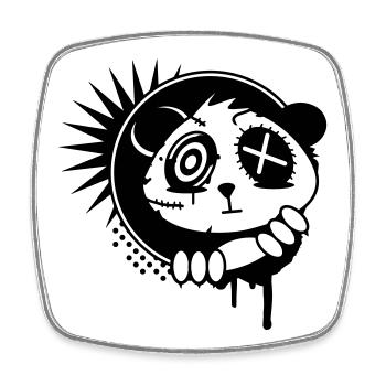 A sticker with panda bear head - Square fridge magnet - white - Front