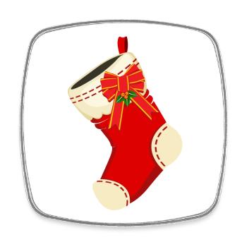 Chaussette de Noël Bas de Noël Père Noël Noël - Magnet carré - blanc - Devant