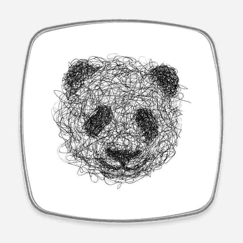 Panda poster - Magnet carré - blanc