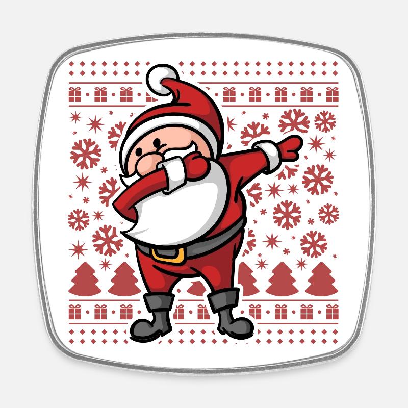 Ugly Christmas Dab Dabbing Weihnachtsmann Xmas - Viereckiger Kühlschrankmagnet - Weiß