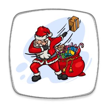 Doux Dab Dabbing Père Noël Noël - Magnet carré - blanc - Devant