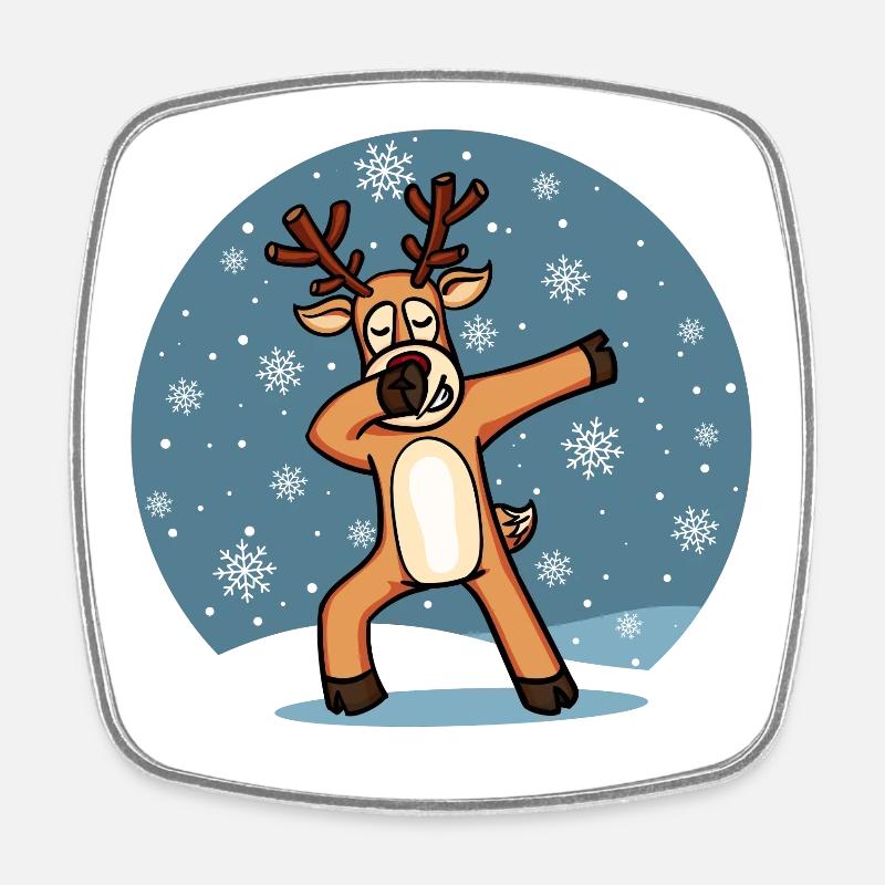 Sweet Dab Dabbing Dindeer Dancing Christmas Xmas - Magnet carré - blanc