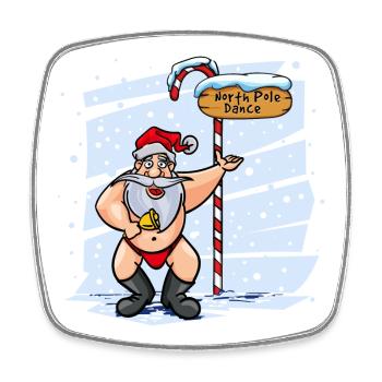 Sweet Santa Claus North Pole Christmas Xmas - Square fridge magnet - white - Front